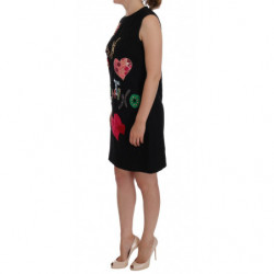 Abito a trapezio in cristalli San Valentino nero - IT36 - XS