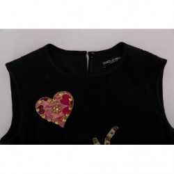 Abito a trapezio in cristalli San Valentino nero - IT36 - XS