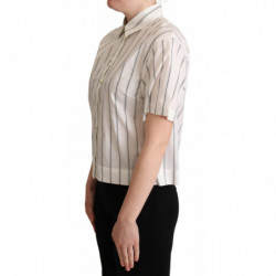 Top con colletto a righe bianche e nere - IT40-S