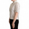 Top con colletto a righe bianche e nere - IT40-S
