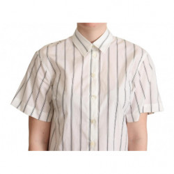 Top con colletto a righe bianche e nere - IT40-S
