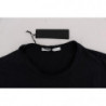 T-shirt girocollo in cotone blu - S