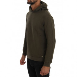 Maglione di cotone con cappuccio pullover verde - L