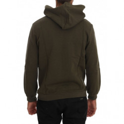 Maglione di cotone con cappuccio pullover verde - L