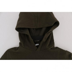 Maglione di cotone con cappuccio pullover verde - L