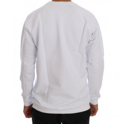 Maglione girocollo in cotone bianco - XL