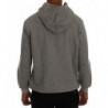 Maglione di cotone con cappuccio pullover grigio - L