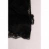 Top in pizzo floreale in rete di seta nera - IT42-M