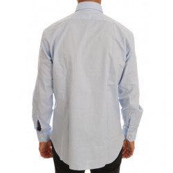 Camicia elegante slim fit in cotone azzurro - 39