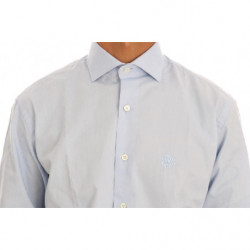 Camicia elegante slim fit in cotone azzurro - 39