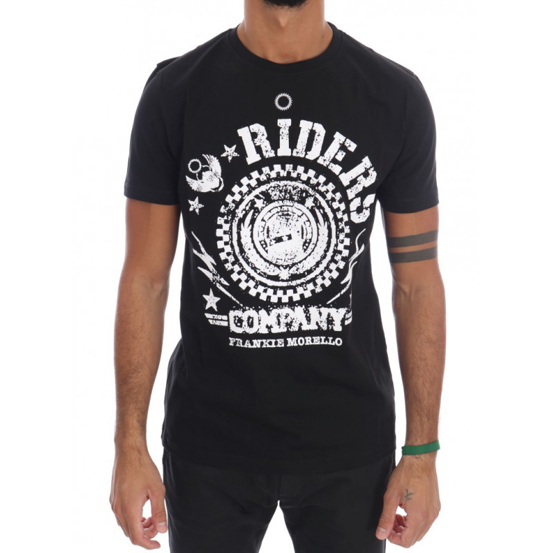 T-shirt girocollo RIDERS in cotone nero - S