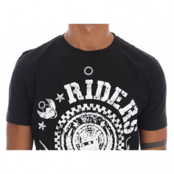 T-shirt girocollo RIDERS in cotone nero - S