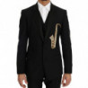 Abito slim fit per sassofono in lana nera e seta - IT46 - S