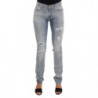 Jeans slim fit elasticizzati strappati con lavaggio blu - W26