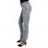 Jeans slim fit elasticizzati strappati con lavaggio blu - W26