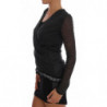 T-shirt a maniche lunghe con top in pizzo di lana grigia - IT44 - M
