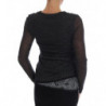 T-shirt a maniche lunghe con top in pizzo di lana grigia - IT44 - M