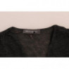 T-shirt a maniche lunghe con top in pizzo di lana grigia - IT44 - M