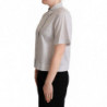 Camicia con bottoni con colletto a pois bianchi grigi - IT44-L