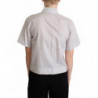 Camicia con bottoni con colletto a pois bianchi grigi - IT44-L
