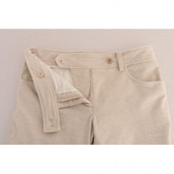 Pantaloni skinny in velluto a coste jeans slim beige - IT46-XL