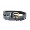 Cintura in pelle con motivo Chevron bianco nero - 65 CM / 26 INCHES