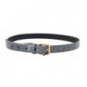 Cintura in pelle con motivo Chevron bianco nero - 65 CM / 26 INCHES