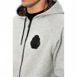 Felpa con cappuccio in cotone grigio - 4XL