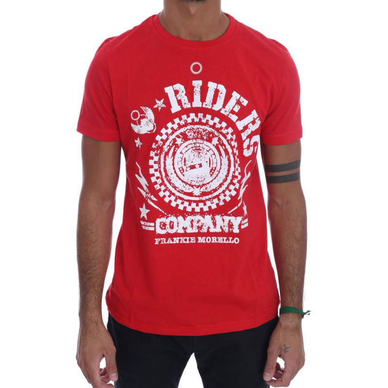 T-shirt girocollo RIDERS in cotone rosso - S