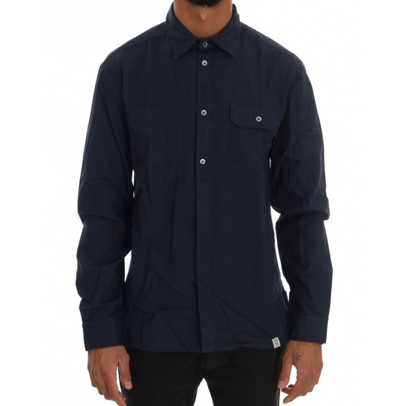 Camicia a maniche lunghe in cotone casual blu - IT50 - L