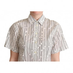 Camicia con colletto abbottonato a pois e cerchi bianchi - IT46-XL