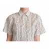 Camicia con colletto abbottonato a pois e cerchi bianchi - IT46-XL
