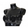 Reggiseno intimo elasticizzato in pizzo bianco di seta nera - IT2 - S