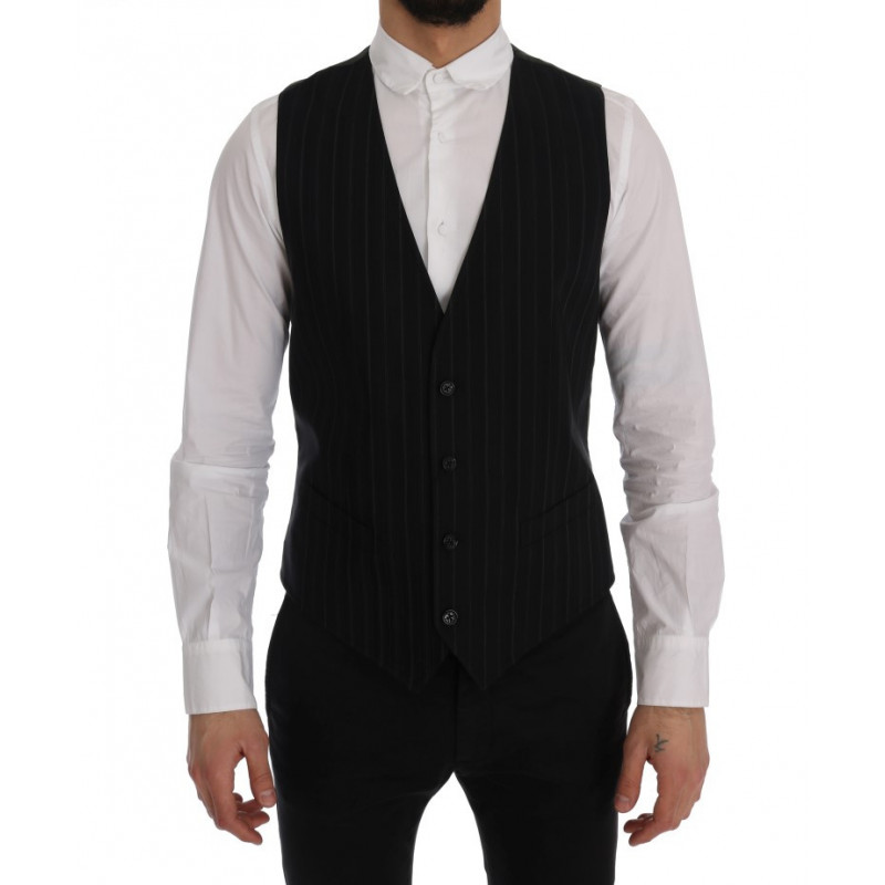 Gilet a righe in cotone nero STAFF - IT52 - XL