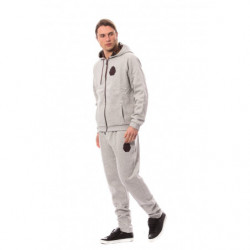 Felpa con cappuccio in cotone grigio - 3XL