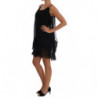 Abito chemise in pizzo di seta nero - IT1 - XS