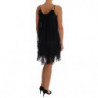 Abito chemise in pizzo di seta nero - IT1 - XS
