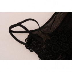 Abito chemise in pizzo di seta nero - IT1 - XS