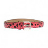 Cintura fibbia argentata pelle serpente pois rosa - 80 CM / 32 INCHES