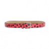 Cintura fibbia argentata pelle serpente pois rosa - 80 CM / 32 INCHES