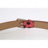 Cintura fibbia argentata pelle serpente pois rosa - 80 CM / 32 INCHES