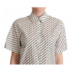 Camicia in camicetta con colletto punteggiato bianco - IT42-M