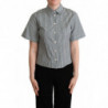 Top in camicetta con camicia a quadri in cotone bianco verde - IT44-L