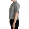 Top in camicetta con camicia a quadri in cotone bianco verde - IT44-L