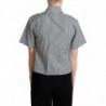 Top in camicetta con camicia a quadri in cotone bianco verde - IT40-S