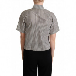 Camicia in cotone a righe bianche nere - IT44-L