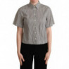 Camicia in cotone a righe bianche nere - IT46-XL