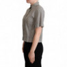 Camicia in cotone a righe bianche nere - IT46-XL