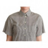 Camicia in cotone a righe bianche nere - IT46-XL