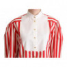 Camicia formale a maniche lunghe a righe bianche rosse - IT40-S